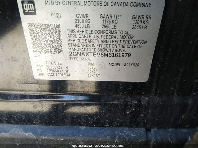 Chevrolet EQUINOX LT 2021 2GNAXTEV8M6161979 Image 9