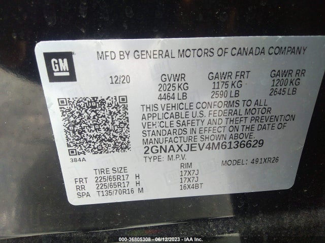 Chevrolet EQUINOX LT 2021 2GNAXJEV4M6136629 Image 9
