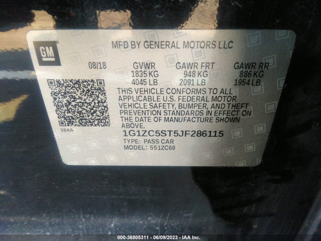 Chevrolet MALIBU LS 2018 1G1ZC5ST5JF286115 Image 11