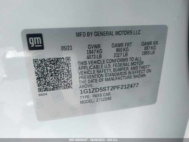 Chevrolet MALIBU LT 2023 1G1ZD5ST2PF212477 Image 9