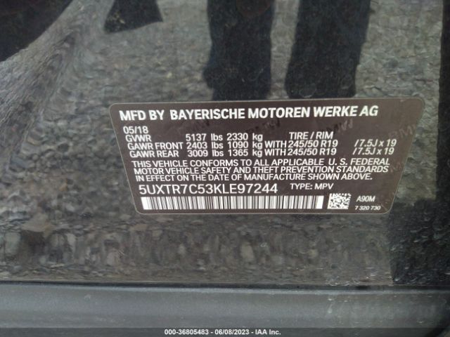 5UXTR7C53KLE97244 BMW X3 Sdrive30i
