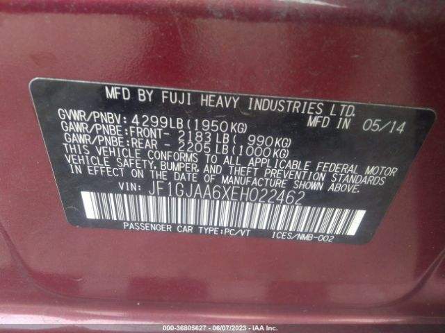 JF1GJAA6XEH022462 Subaru IMPREZA SEDAN