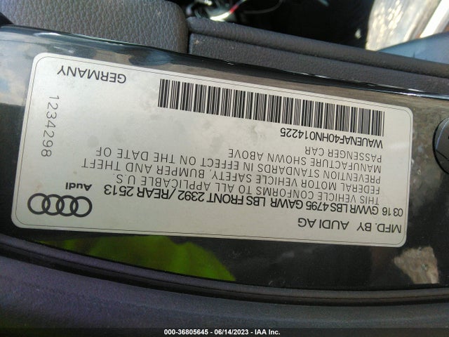 WAUENAF40HN014225 Audi A4 Premium Plus