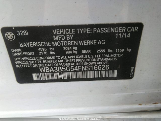 WBA3B5G54FNS16626 BMW 3 Series 328i Xdrive