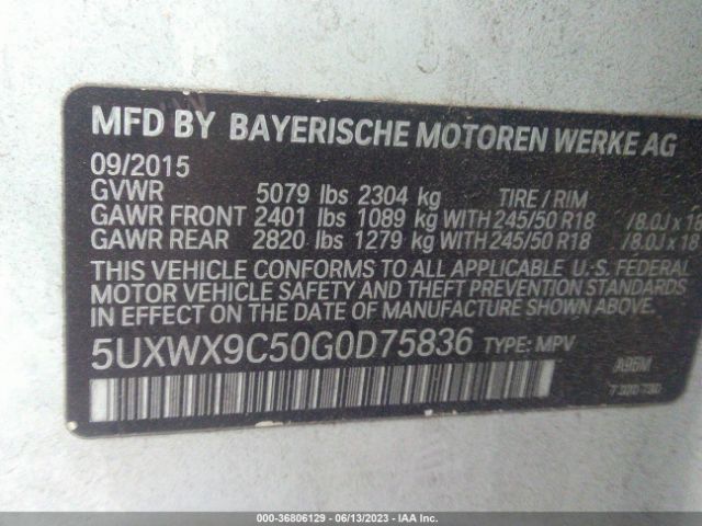 5UXWX9C50G0D75836 BMW X3 Xdrive28i