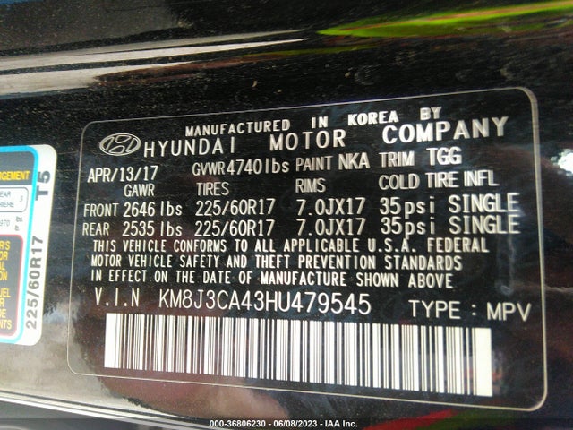 Hyundai TUCSON SE 2017 KM8J3CA43HU479545 Image 10