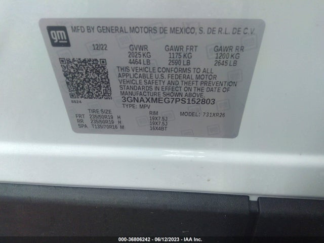 Chevrolet EQUINOX RS 2023 3GNAXMEG7PS152803 Image 9
