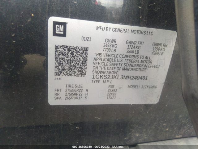 1GKS2JKL3MR249401 GMC YUKON XL DENALI