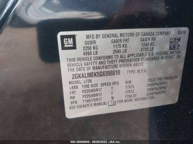 2GKALMEK5G6356818 GMC Terrain Sle