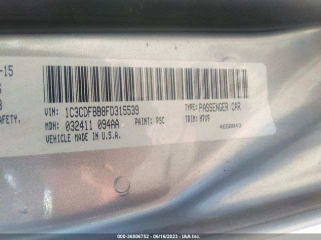 1C3CDFBB8FD315539 Dodge DART SXT