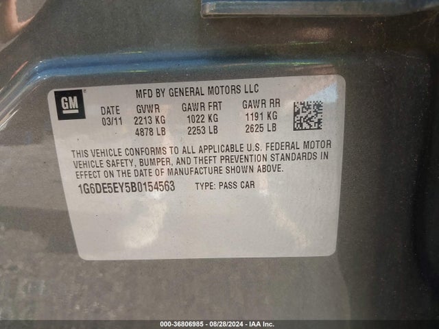 2011 CADILLAC CTS 1G6DE5EY5B0154563 Photo 8