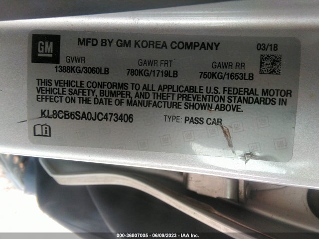 Chevrolet SPARK LS 2018 KL8CB6SA0JC473406 Image 10
