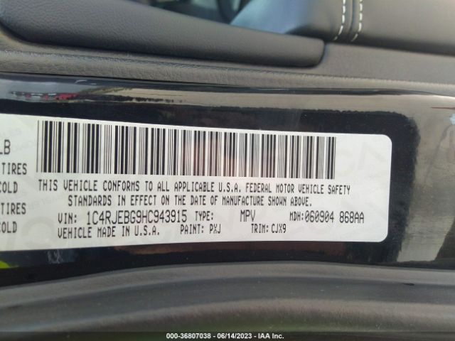 1C4RJEBG9HC943915 Jeep Grand Cherokee Limited