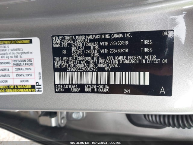2022 Lexus NX, VIN: 2T2GDCEZ2NC002420