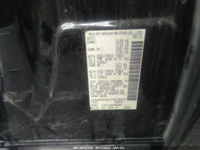 1N6AD0ER4GN702607 Nissan Frontier Sv