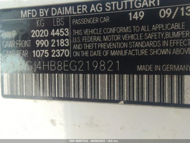 WDDGJ4HB8EG219821 Mercedes-Benz C-class C 250