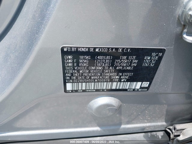 Honda HR-V EX 2020 3CZRU5H50LM700976 Image 9