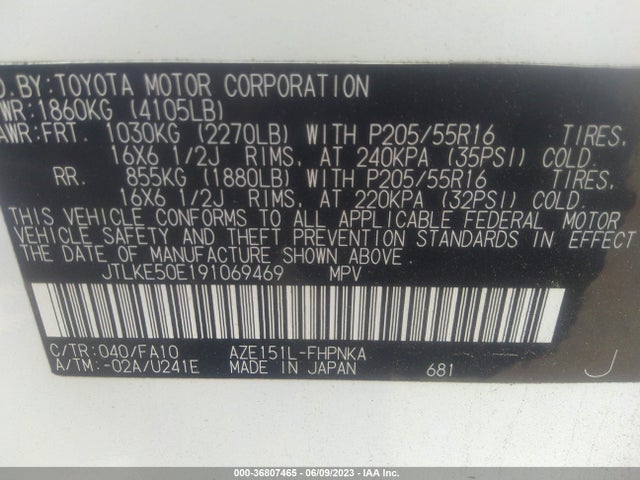 2009 SCION XB VIN: JTLKE50E191069469