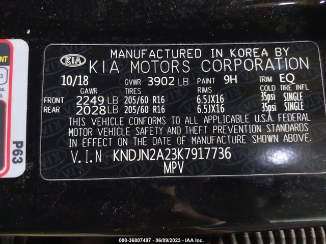 KIA Soul 2019 KNDJN2A23K7917736 Image 9