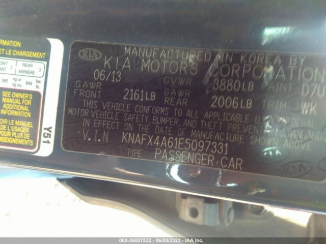KNAFX4A61E5097331 KIA FORTE LX