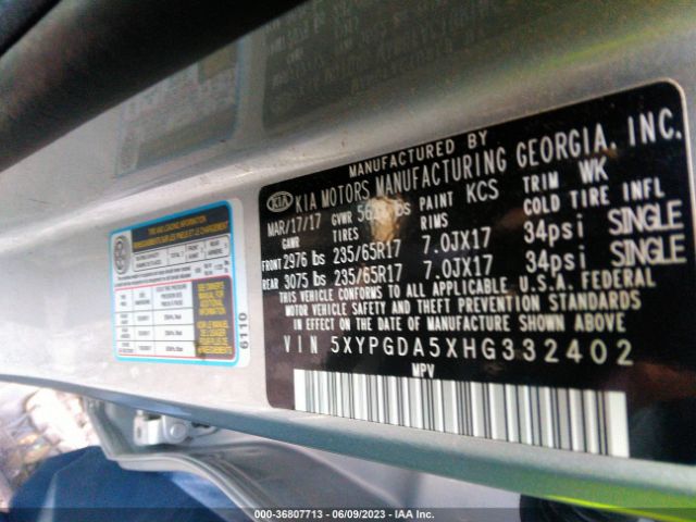 5XYPGDA5XHG332402 KIA Sorento Lx V6