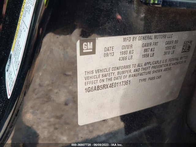 1G6AB5RX4E0117361 Cadillac Ats Luxury Rwd
