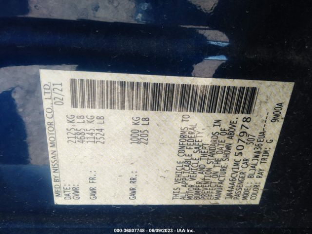 1N4AA6CV1MC507978 Nissan MAXIMA SV