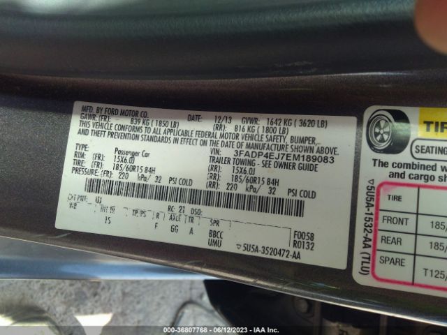 3FADP4EJ7EM189083 Ford FIESTA SE