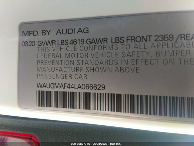 WAUGMAF44LA066629 Audi A4 PREMIUM
