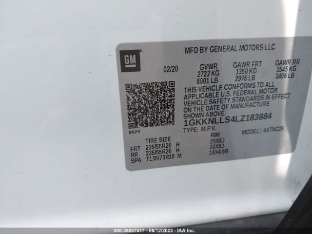 1GKKNLLS4LZ183884 GMC Acadia At4