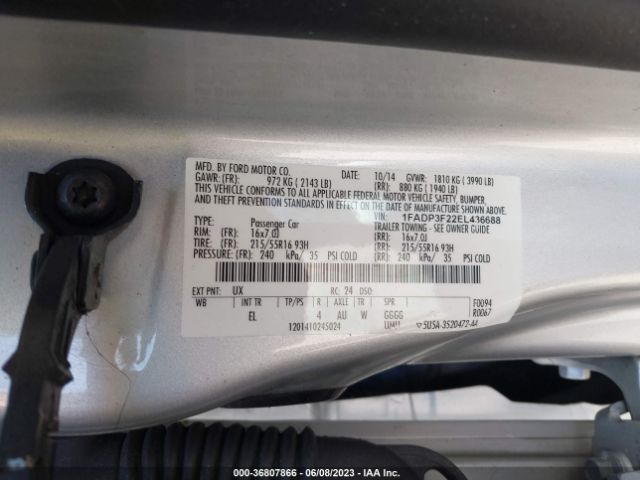1FADP3F22EL436688 Ford FOCUS SE