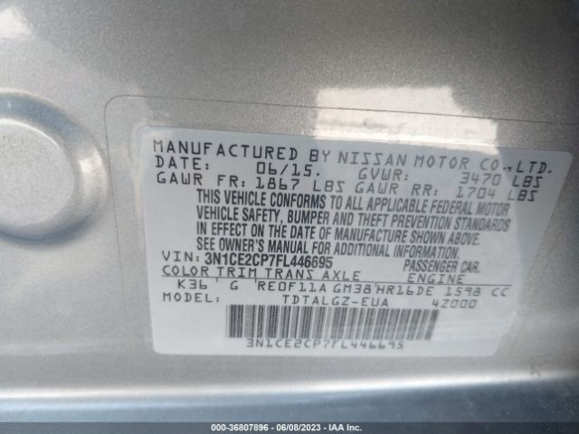 3N1CE2CP7FL446695 Nissan Versa Note Sr