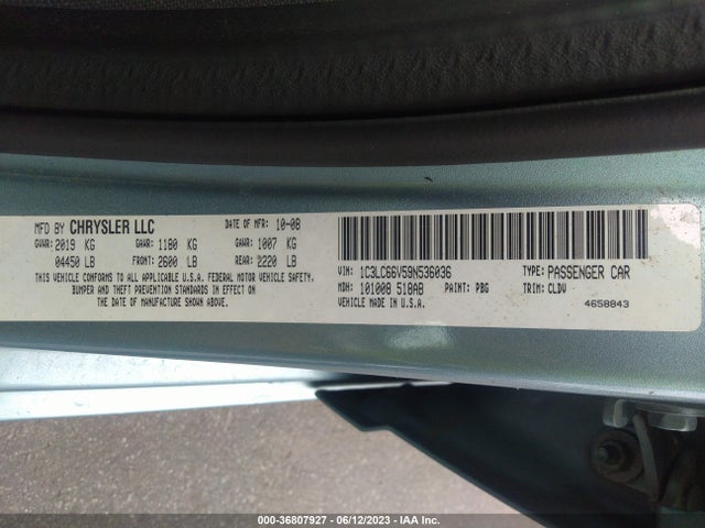 2009 CHRYSLER SEBRING LIMITED *LTD AVAIL* VIN: 1C3LC66V59N536036