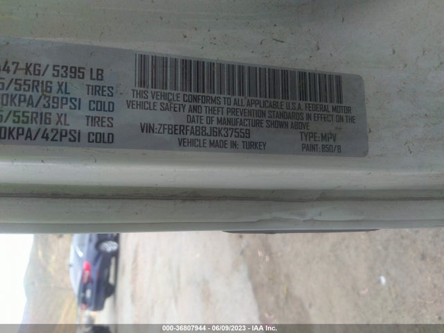 ZFBERFAB8J6K37559 RAM Promaster City Tradesman
