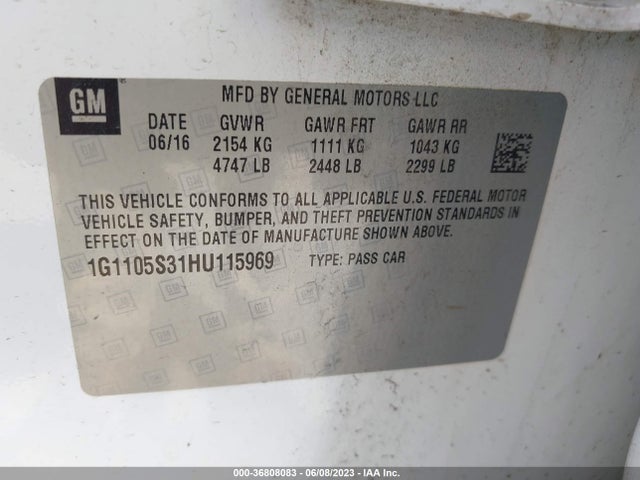 Chevrolet IMPALA LT 2017 1G1105S31HU115969 Image 9