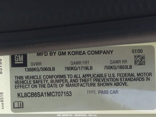 Chevrolet SPARK LS 2021 KL8CB6SA1MC707153 Image 9