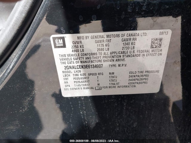Chevrolet EQUINOX LT 2014 2GNALCEK9E6134907 Image 10