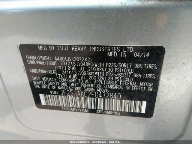 JF2SJAAC2FG432840 Subaru Forester 2.5i