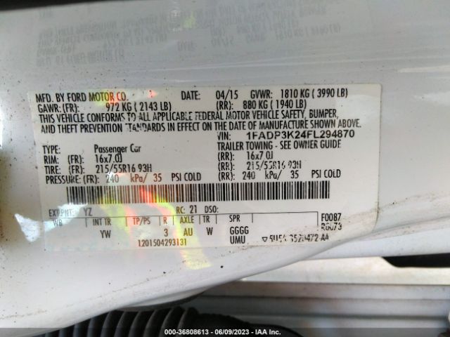 1FADP3K24FL294870 Ford FOCUS SE