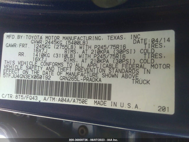 Toyota Tacoma Prerunner 2014 5TFJU4GN3EX060192 Image 10