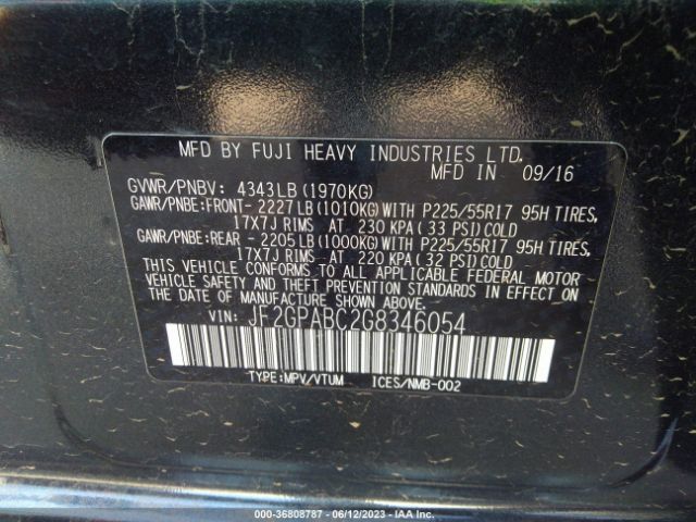 JF2GPABC2G8346054 Subaru Crosstrek Premium