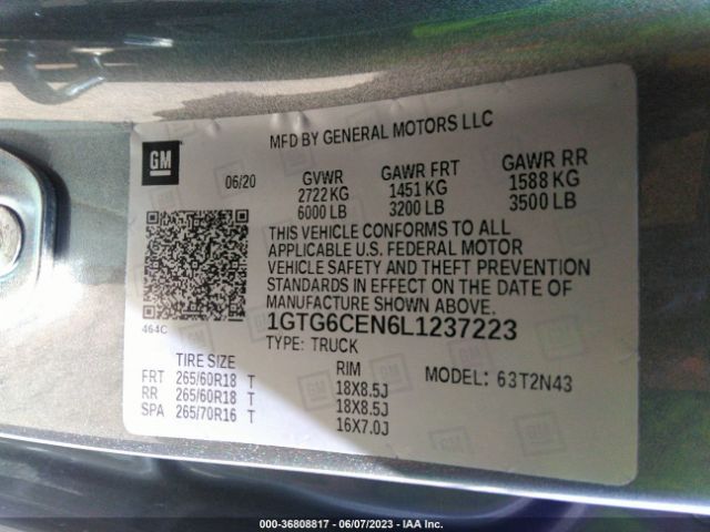 1GTG6CEN6L1237223 GMC Canyon 4wd Sle