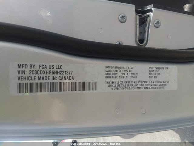 Dodge CHARGER GT 2022 2C3CDXHG6NH221377 Image 9