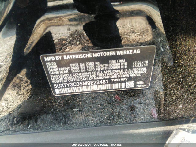 BMW X3 Sdrive30i 2021 5UXTY3C05M9E22481 Image 9
