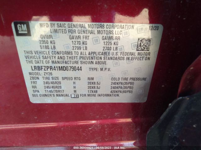 LRBFZPR41MD079044 Buick Envision Essence