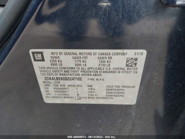 Chevrolet EQUINOX LS 2016 2GNALBEK6G6247162 Image 10