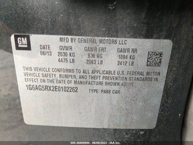 1G6AG5RX2E0102262 Cadillac Ats Standard Awd