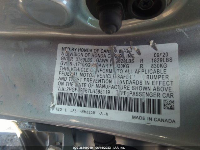 2HGFC2F67LH585119 Honda Civic Sedan Lx