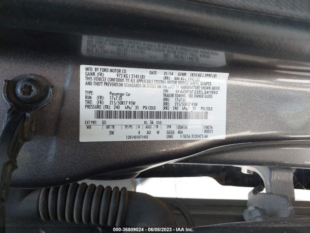 Ford FOCUS SE 2014 1FADP3F22EL241593 Image 10