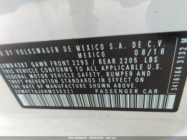 3VW4T7AJ0HM235321 Volkswagen JETTA GLI